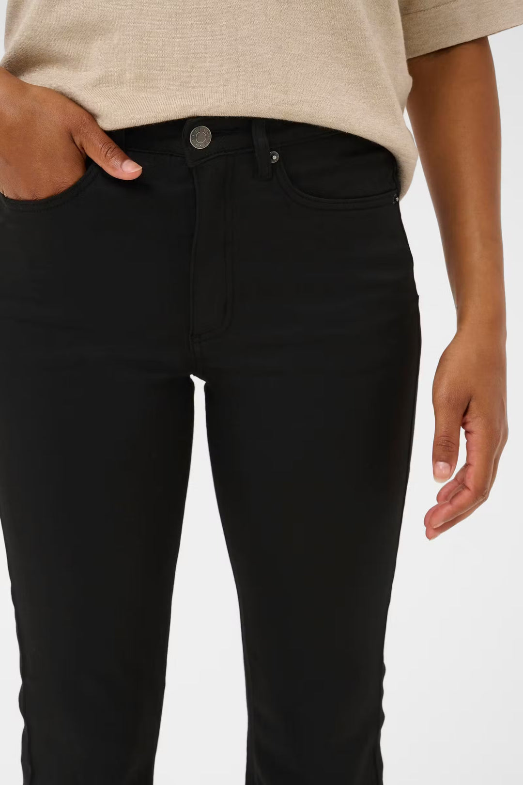 Kaffe Kaforest HW Slim Jeans | Black Deep