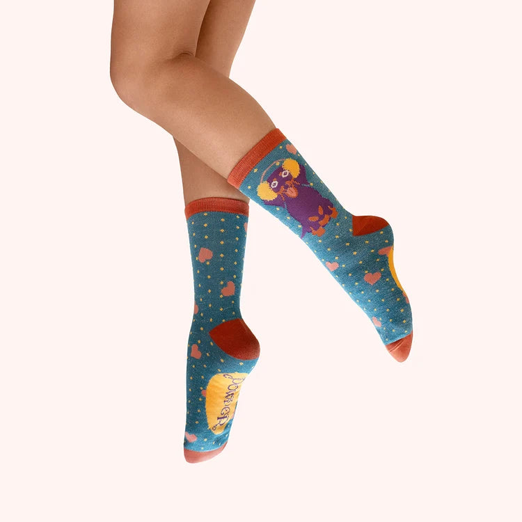 Powder Sausage Dog Glitter Ankle Socks