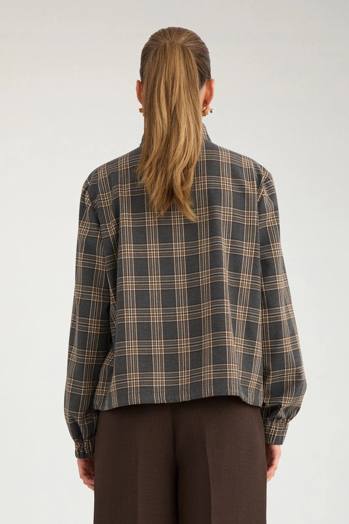 Numph Nukamala Zip Shirt | Grey Melange