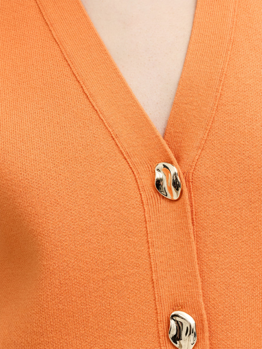 French Connection Missy Knit Orange Waistcoat