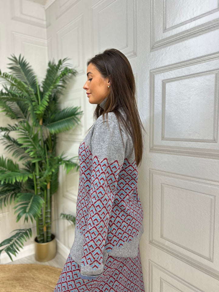 Bariloche Grey Polo Neck Jumper