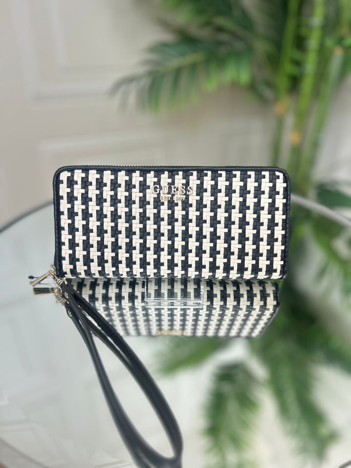 Guess Mirema Black Woven Purse