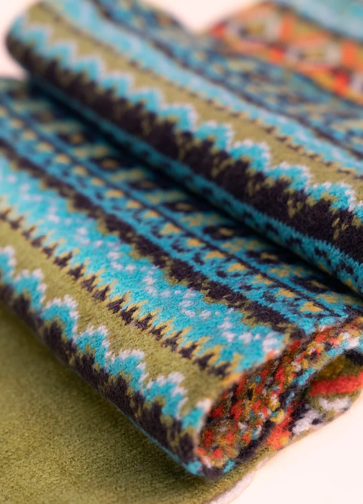 Powder Fair Isle Scarf | Teal Mix