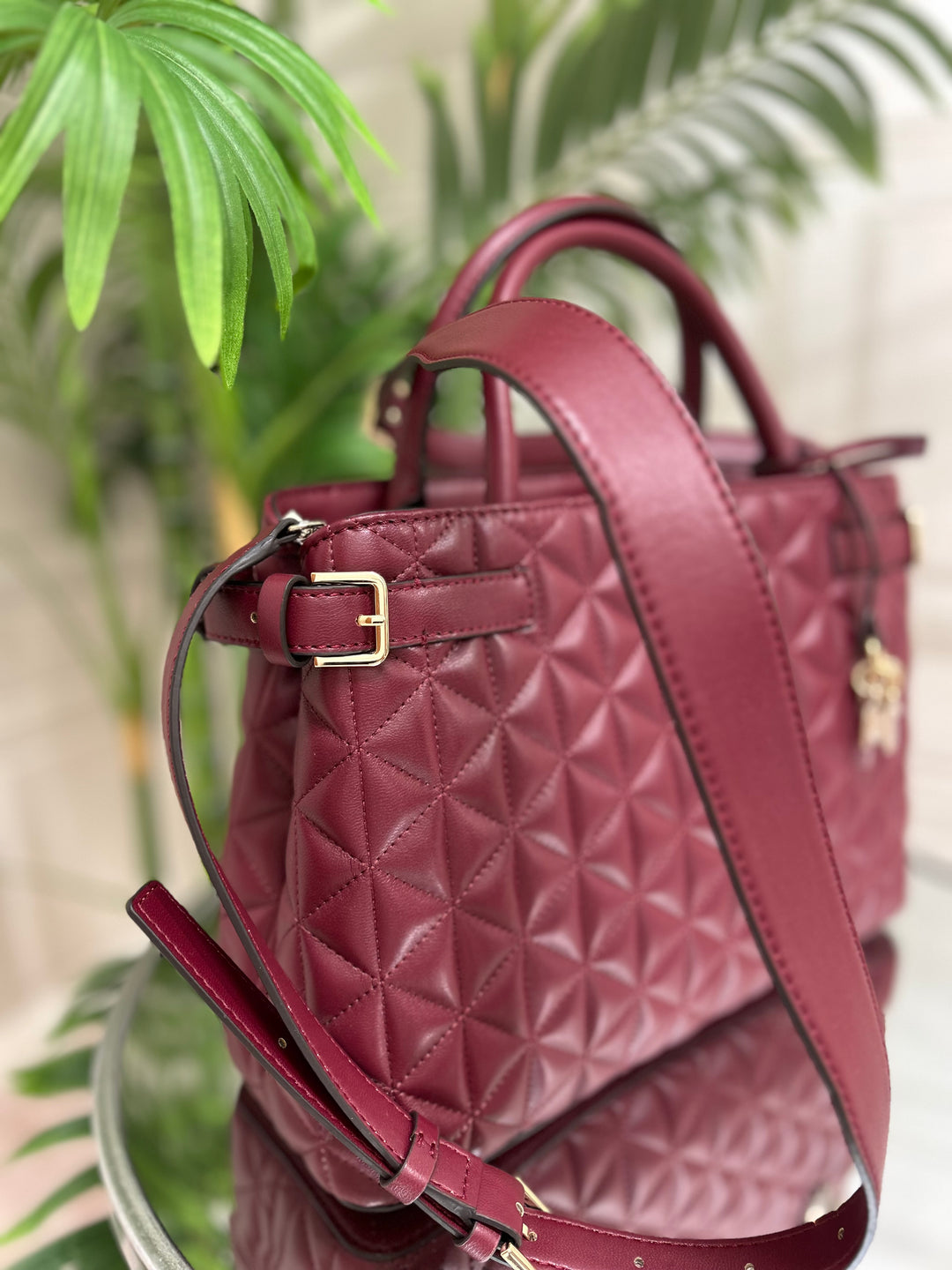 Guess Paisleigh Girlfriend Satchel Bag Burgundy