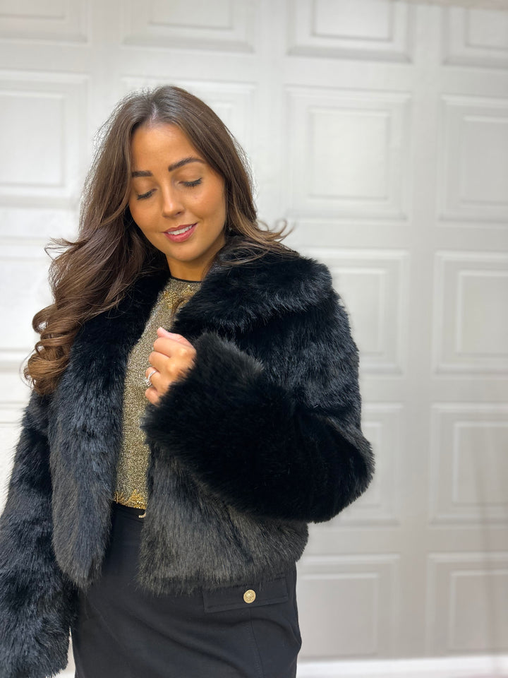 Tiffosi Thretha Black Fur Jacket