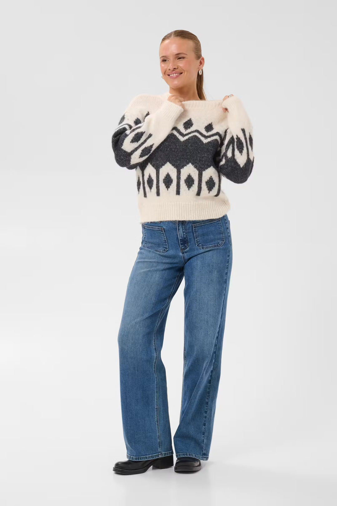 Kaffe Karhonda Knit Pullover | Whisper White