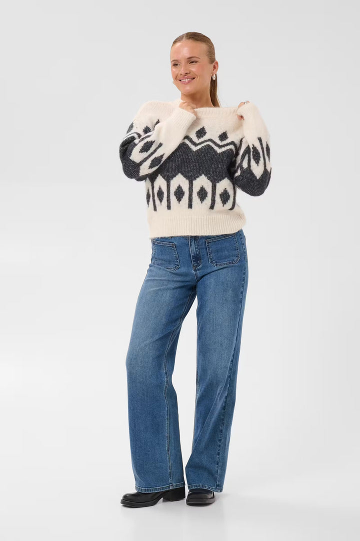 Kaffe Karhonda Knit Pullover | Whisper White