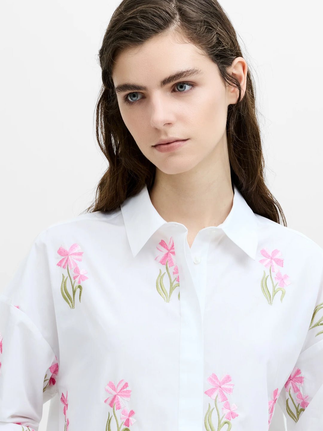 French Connection Cambria Floral Embroidered Shirt