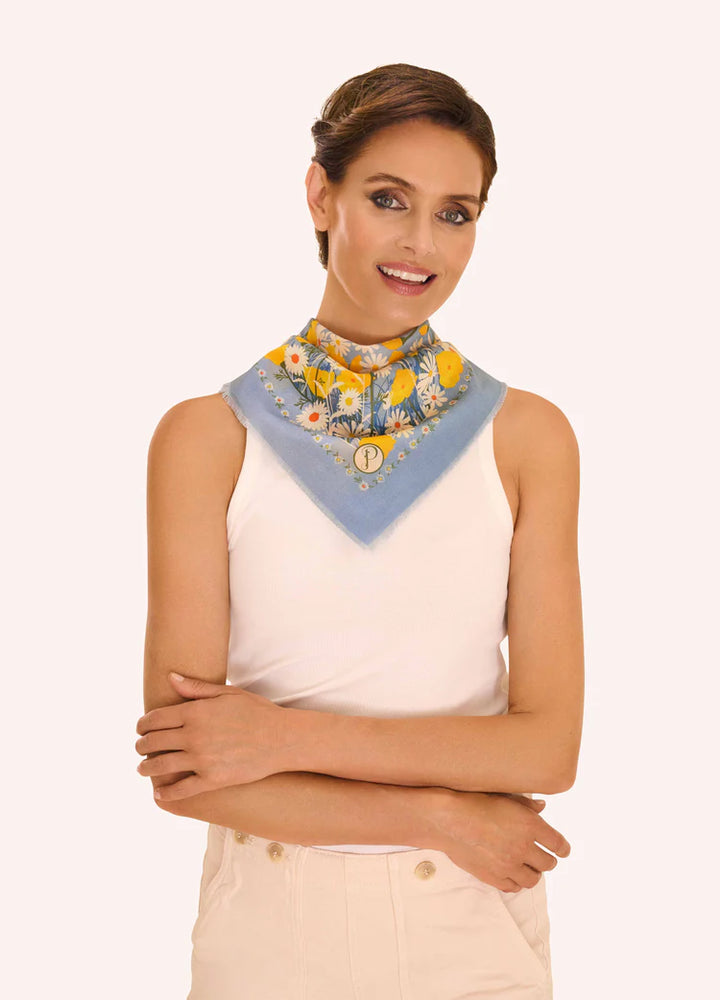 Powder Cotton Bandana Scarf | Marvellous Meadows Blue