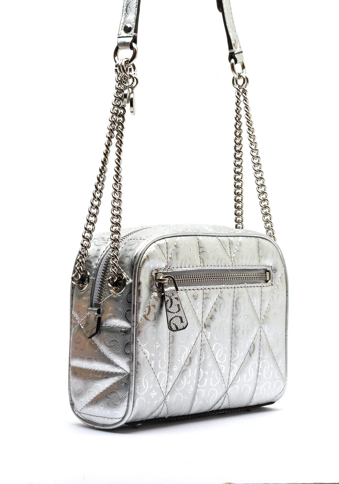 Guess Aldina Camera Crossybody Bag Silver