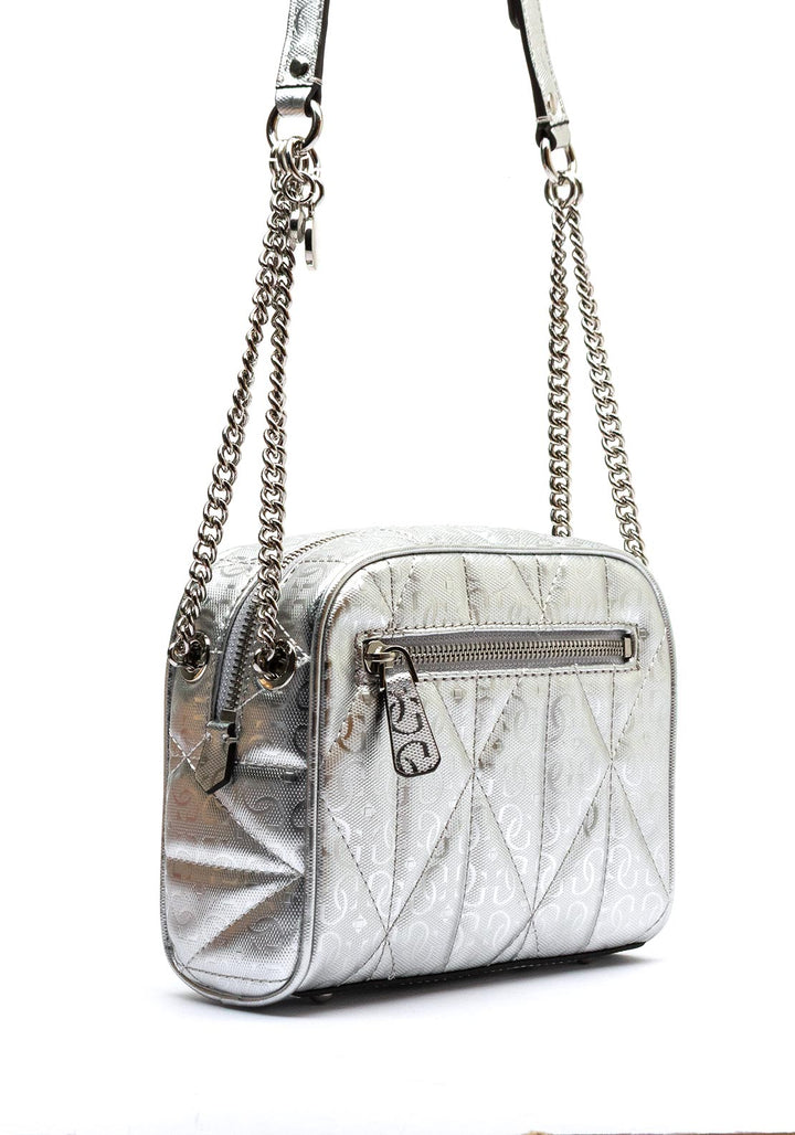 Guess Aldina Camera Crossybody Bag Silver