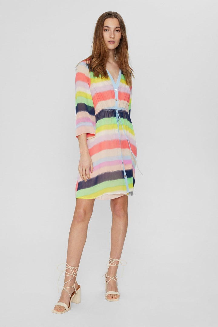 Numph Nubeth Calyspo Coral Stripe Dress