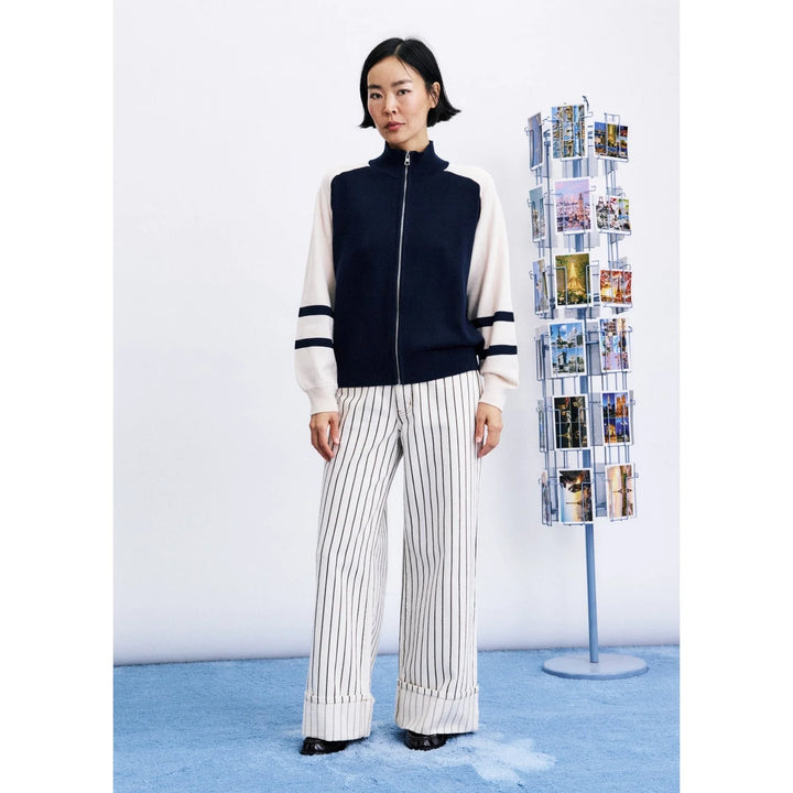 Frnch Bleu Marine Zip Up Jacket