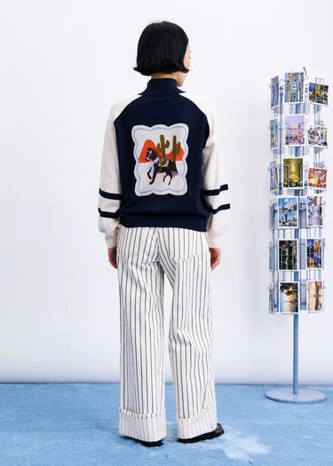 Frnch Bleu Marine Zip Up Jacket
