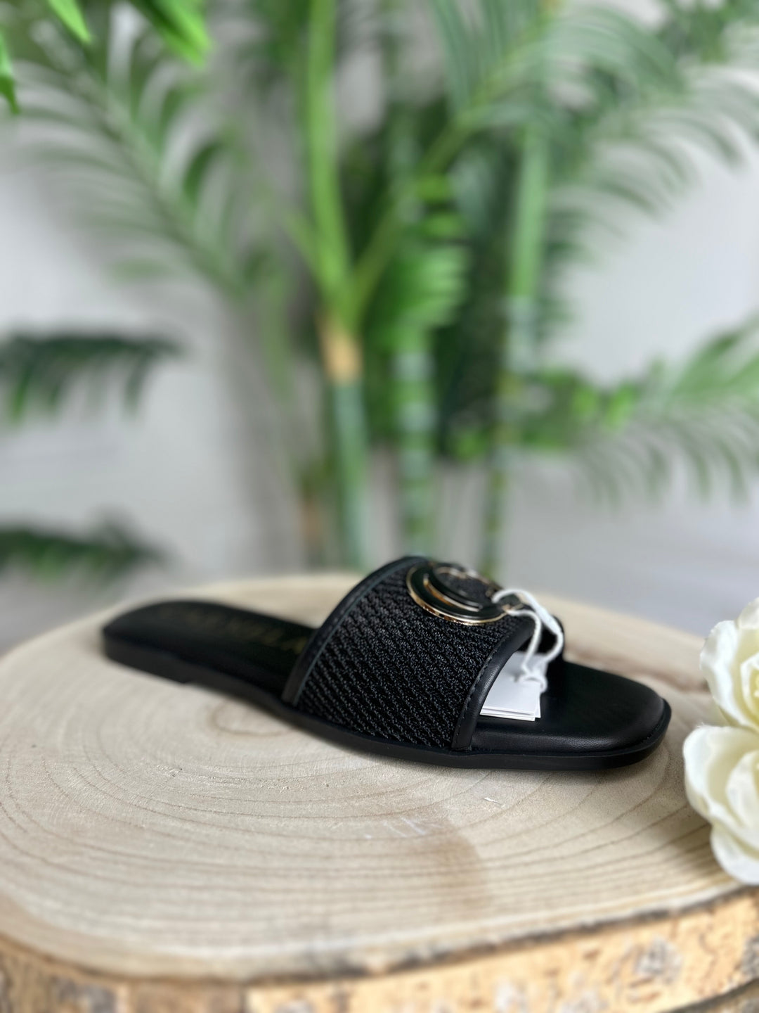 Carmela Sandalia Sra Tex Negro Sandal | 163281