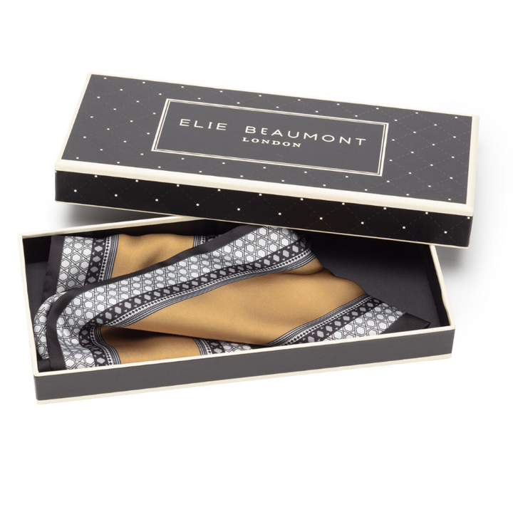 Elie Beaumont Silk Foulard | Mustard &amp; Black Alcazar