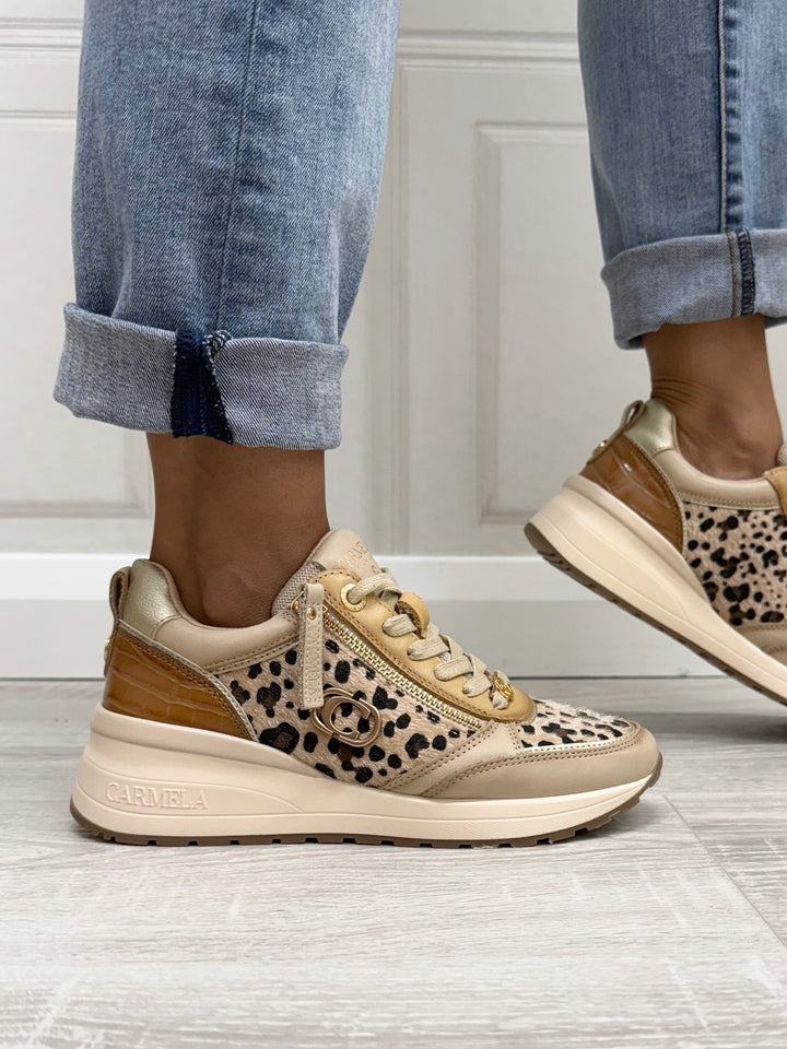 Carmela Z.C Piel Beige Leopard Wedge (162653)