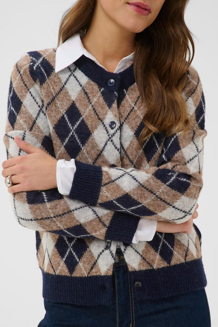 Kaffe Kaharlow Cardigan | Midnight Desert Taupe