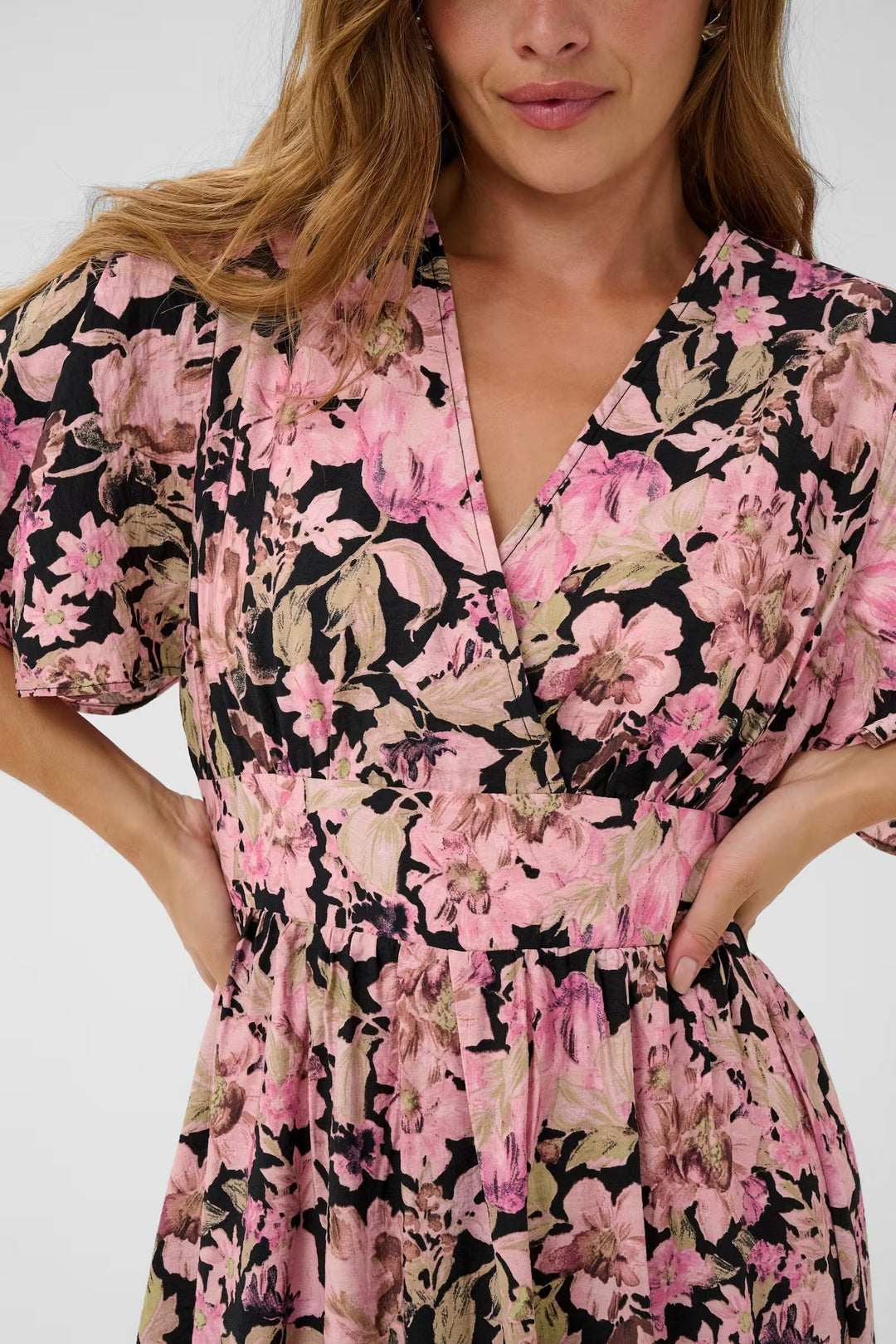 Kaffe Kasirena Pink Flower Printed Dress