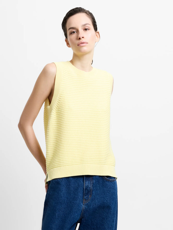 French Connection Lily Mozart Knit Tank Top | Mellow Yellow