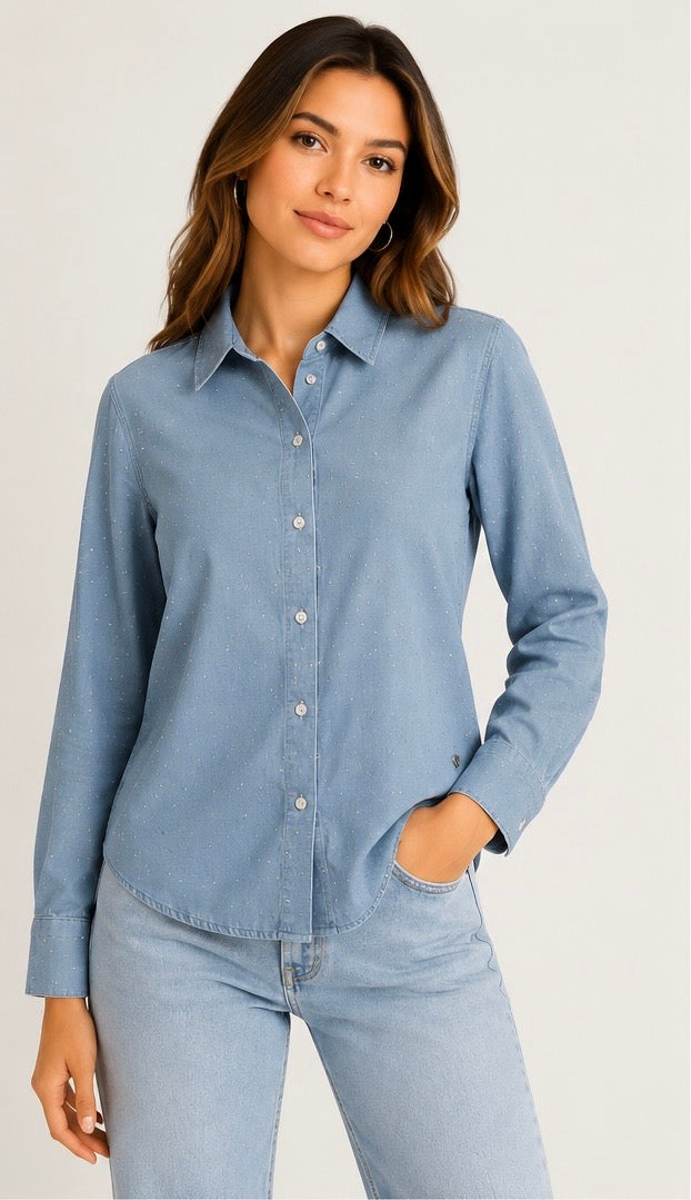Guess Lucia Relaxed Rhinestone Shirt
