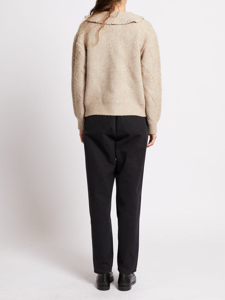 French Connection Kitty Pearl Cardigan Almond