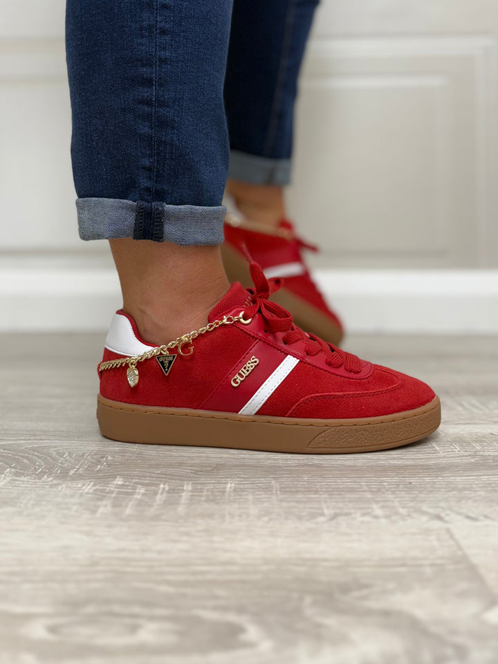 Guess Naoko Leather-Blend Red Sneaker