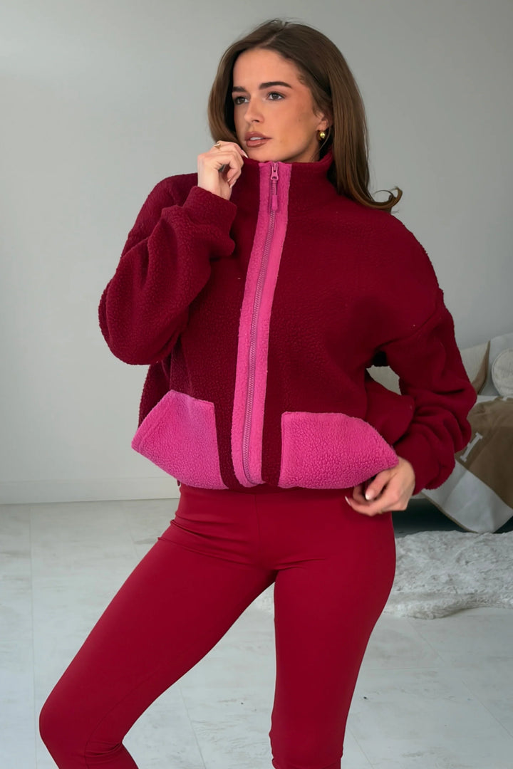 PRE ORDER | Girl In Mind Mimi Full Zip Wine Fleece