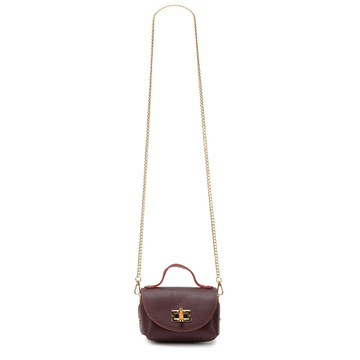 Elie Beaumont Bamboo Twist Clasp Bag | Burgundy