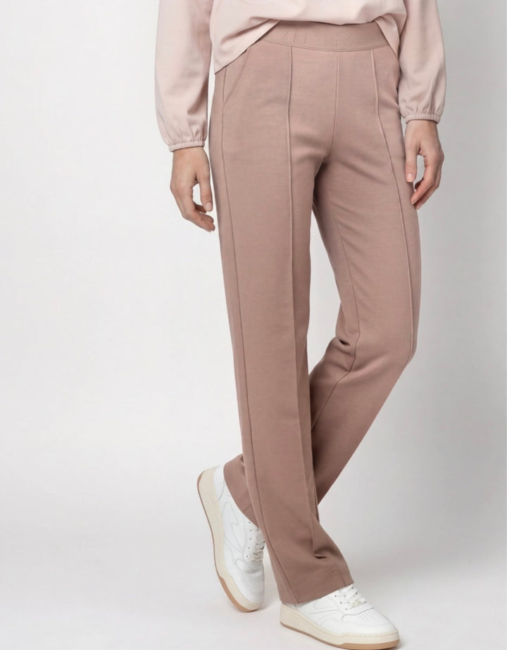 Monari Taupe Elastic Lettering Band Trousers