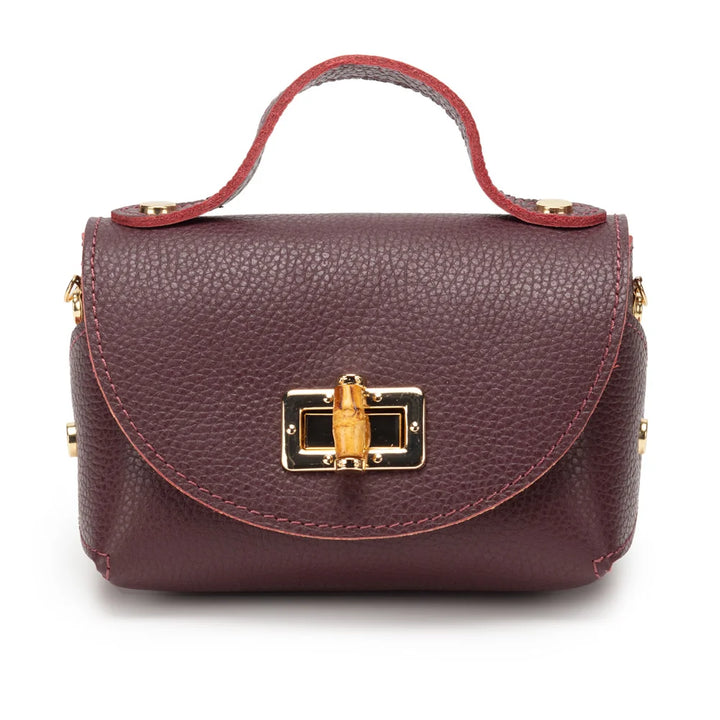 Elie Beaumont Bamboo Twist Clasp Bag | Burgundy