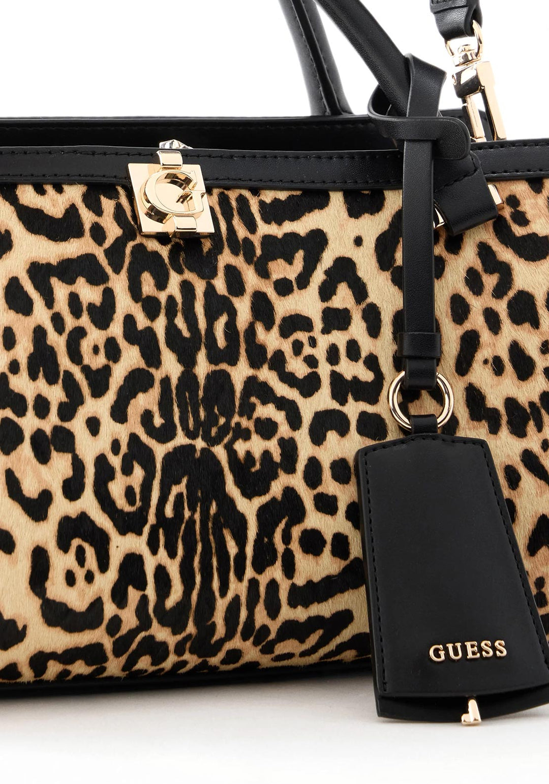 Guess Audrey Small Leopard Satchel Bag