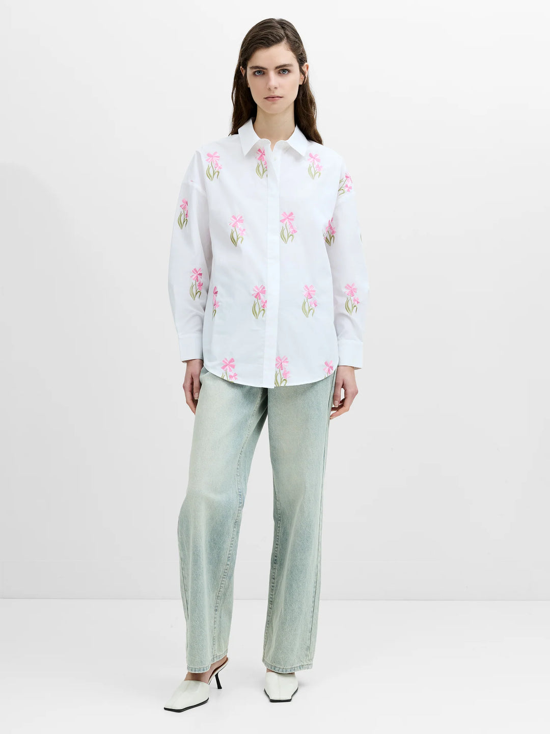 French Connection Cambria Floral Embroidered Shirt