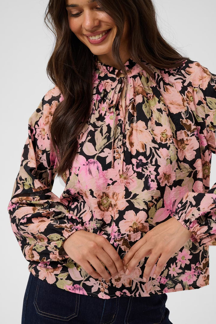 Kaffe Kapatrice Pink Flower Print Blouse