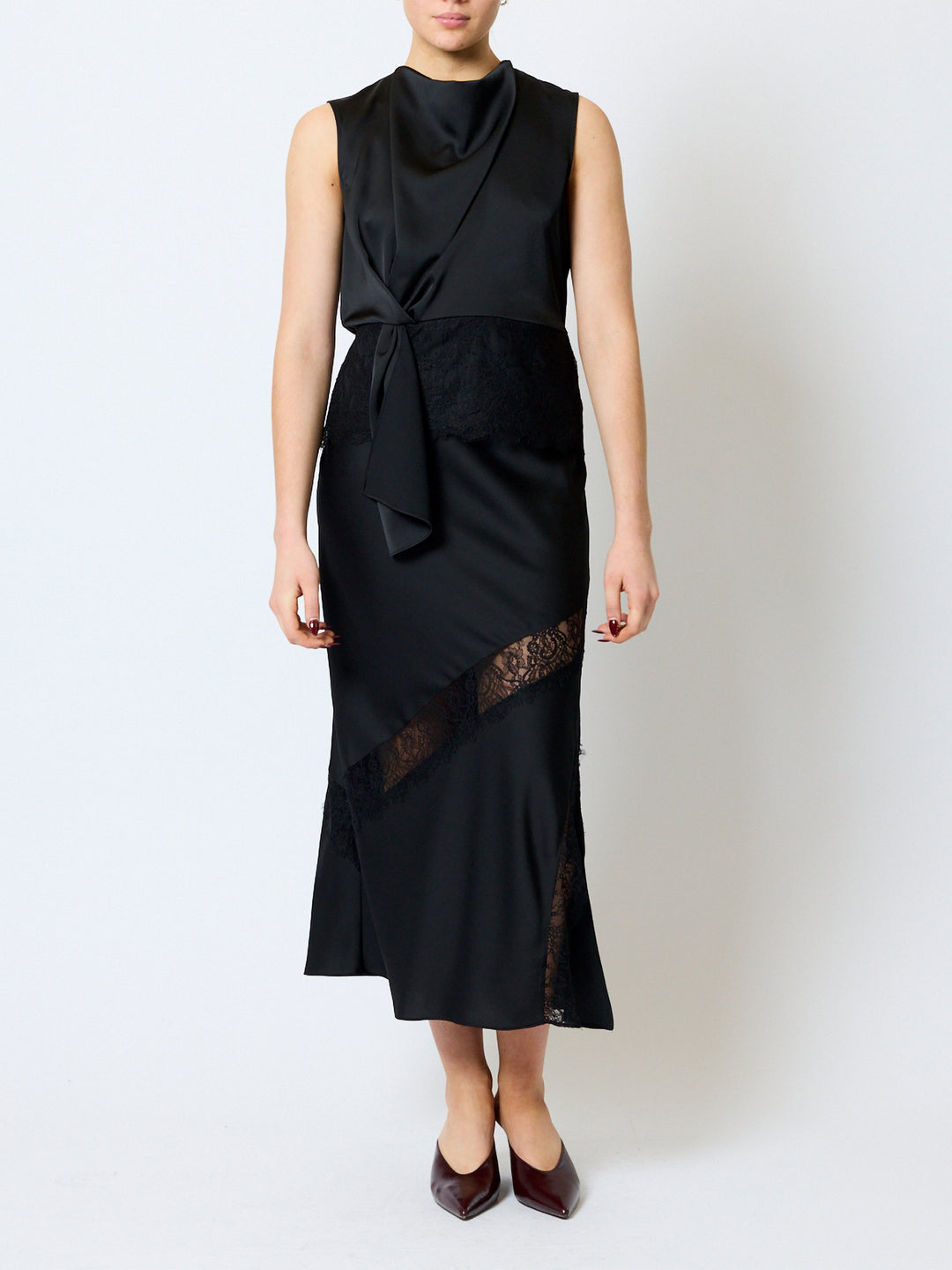 French Connection Dahlia Lace Mix Midi Skirt
