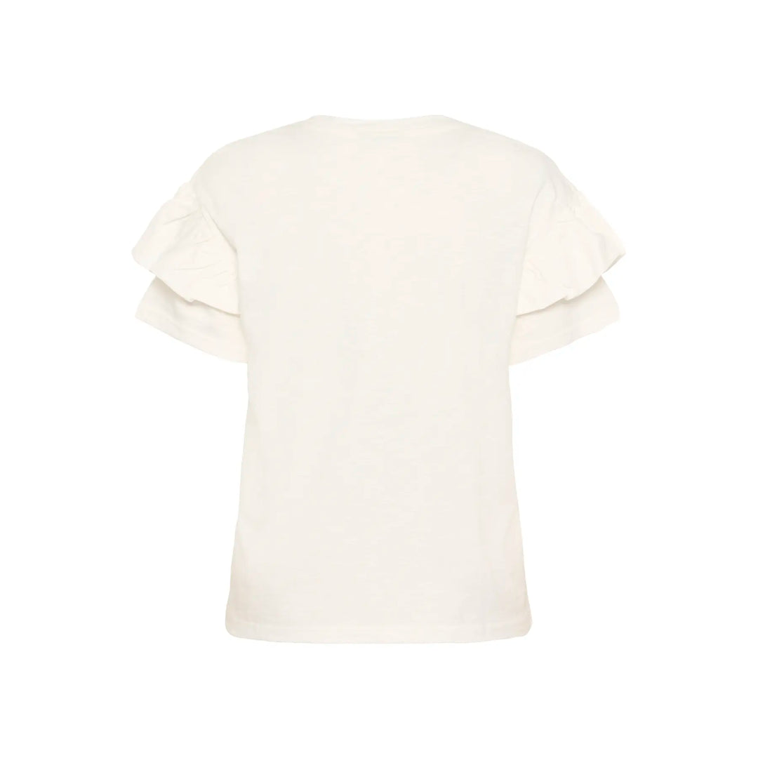 Kaffe Kaerin Flounce T-Shirt | Chalk