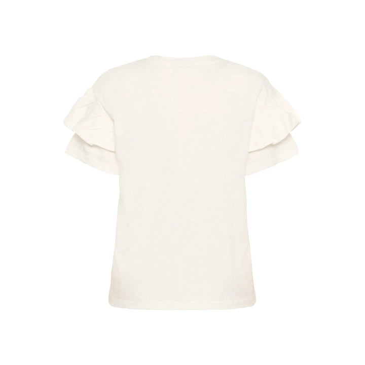Kaffe Kaerin Flounce T-Shirt | Chalk