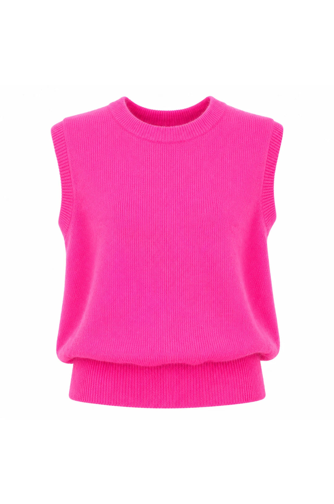 Twins Durango Sleeveless Round Neck Jumper | Neon Pink