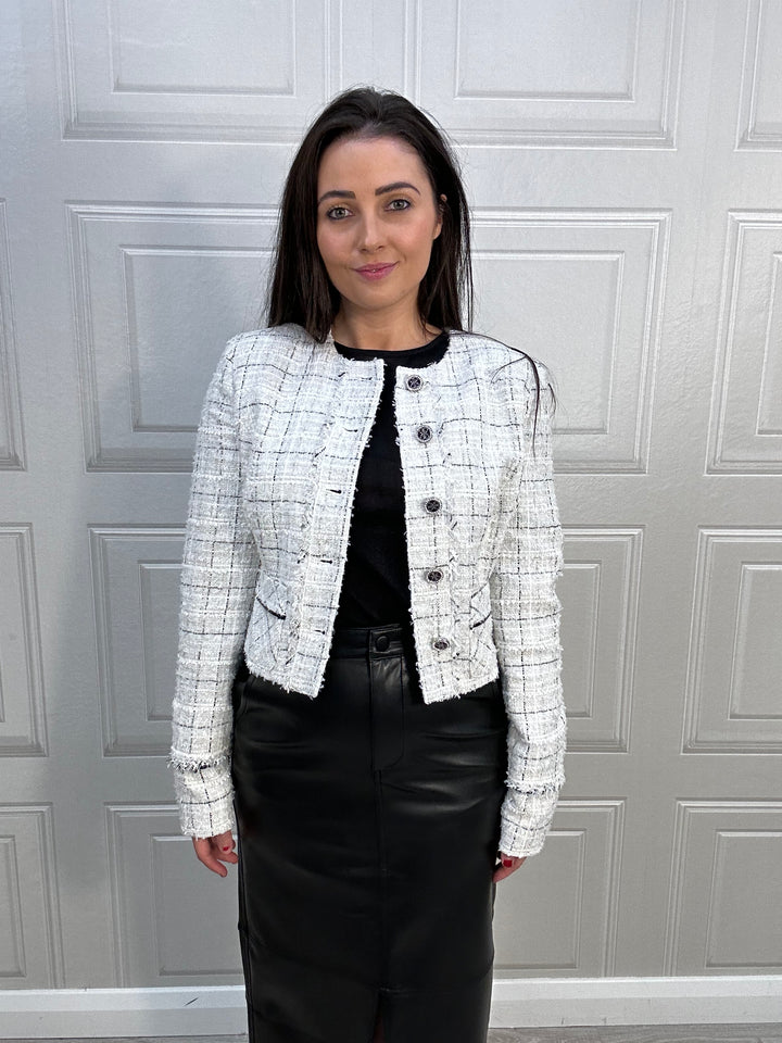 Guess Sofia Winter White Tweed Jacket