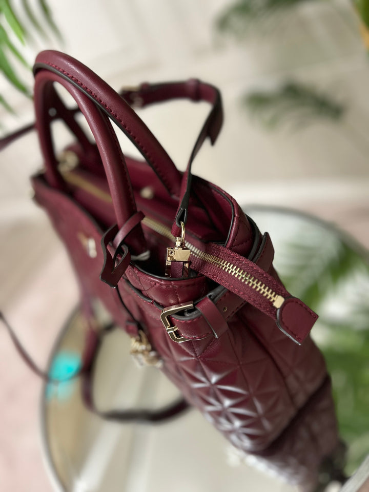 Guess Paisleigh Girlfriend Satchel Bag Burgundy