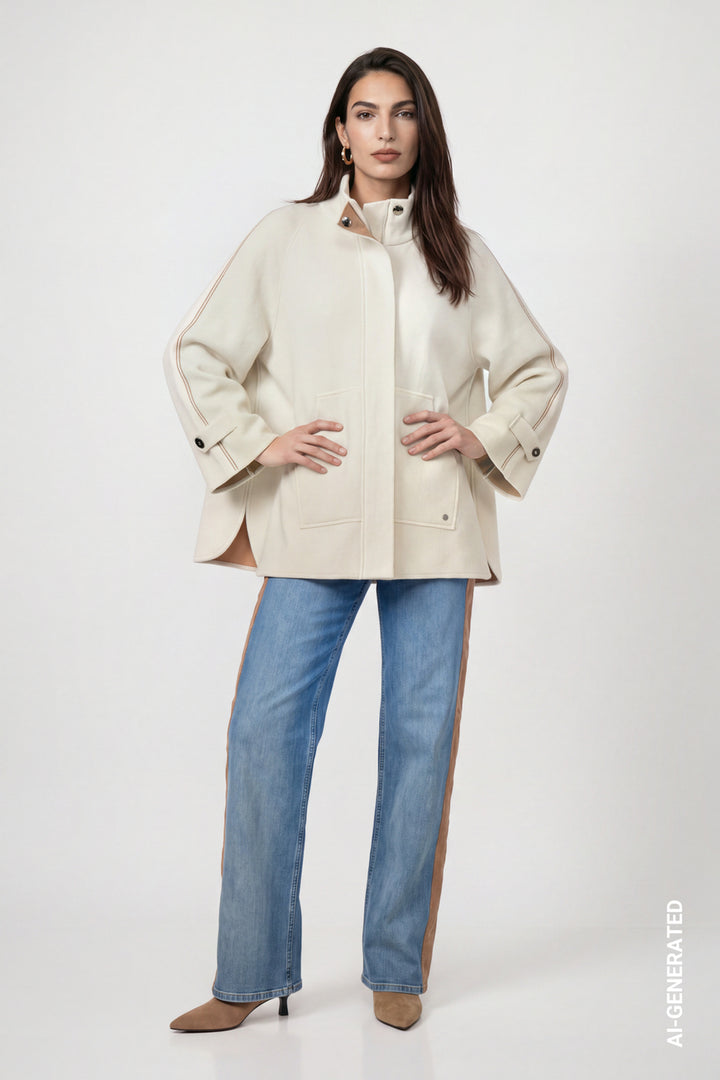 Monari Doubleface Antique White Cardigan