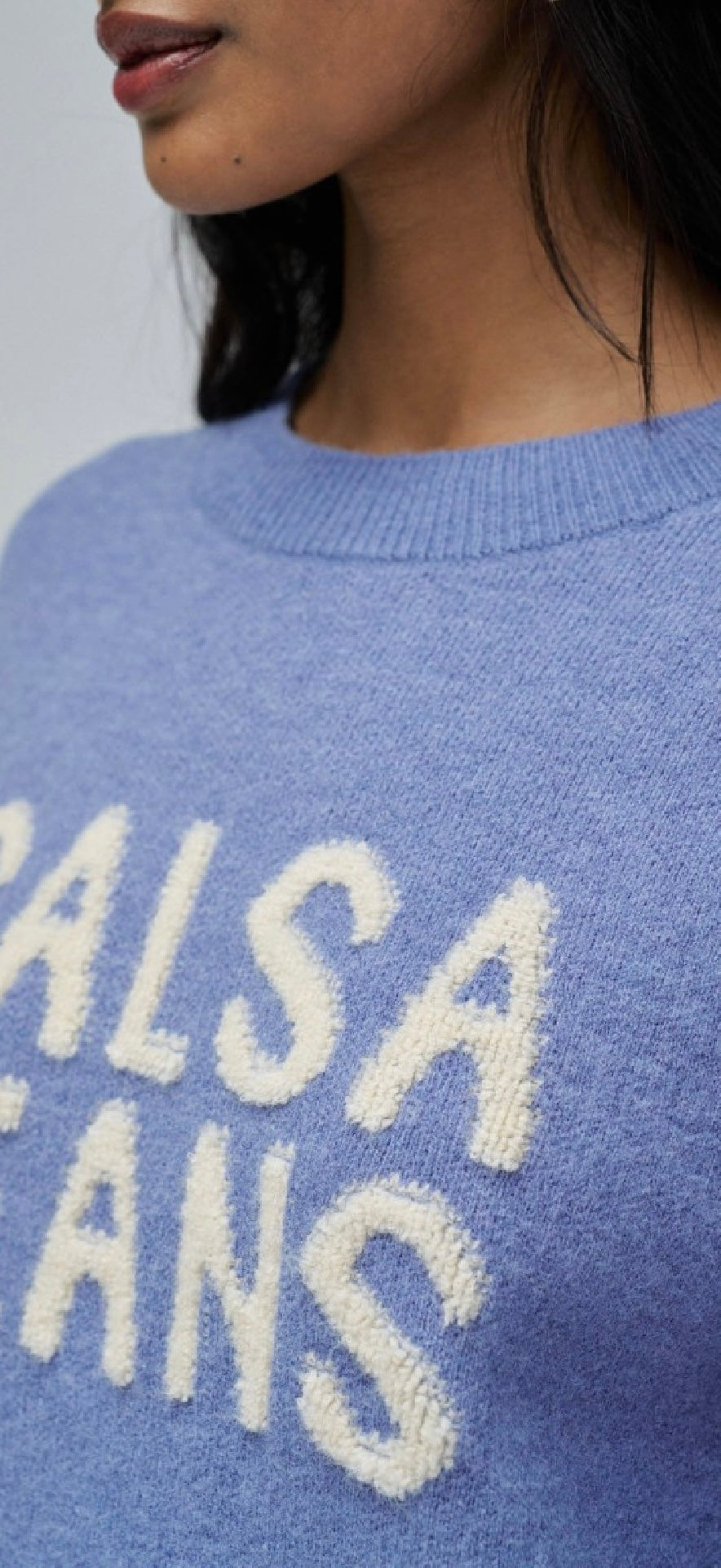 Salsa Blue Knit Branded Sweater