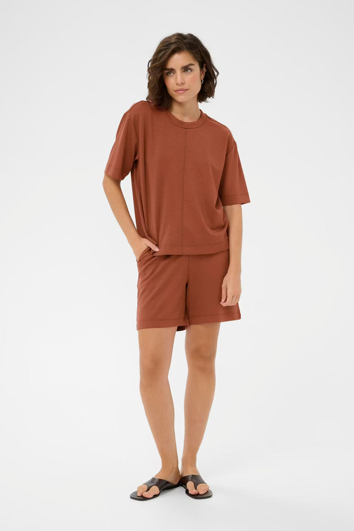 Kaffe Kaannie T-Shirt | Henna Brown