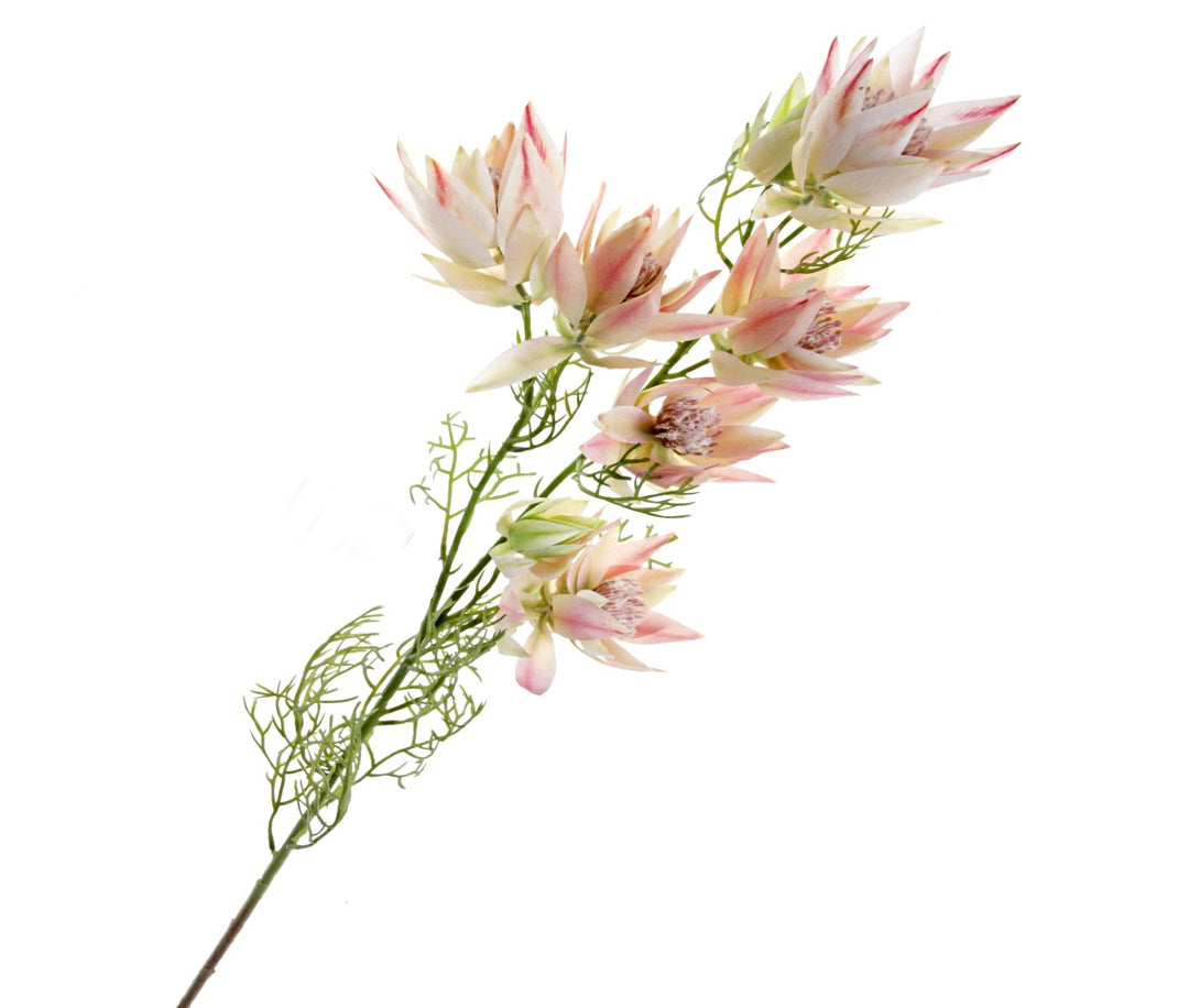 Artificial Leucadendron Spray - Light Pink/Green