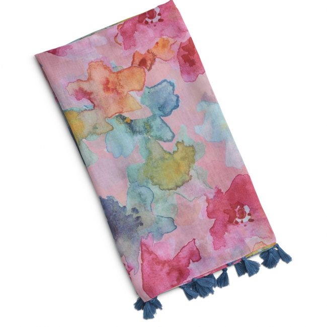 Cambridge Mirage Recycled Watercolour Tassle Scarf