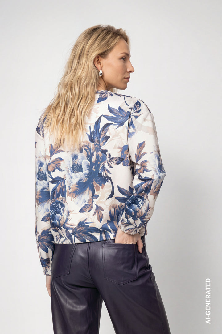 Monari Floral Sweatshirt | Crème Brûlée