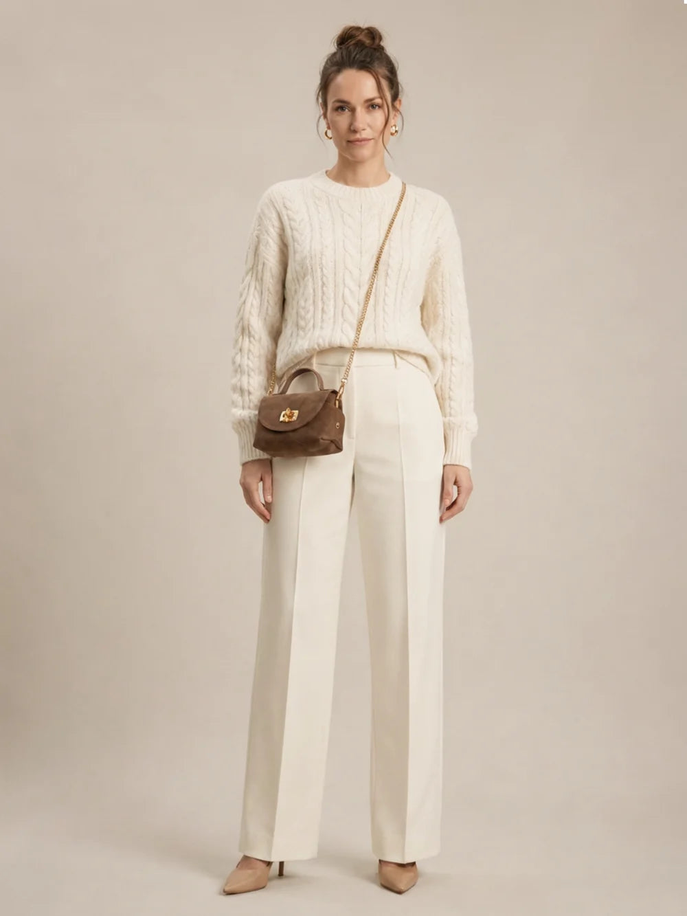 Elie Beaumont Bamboo Twist Clasp Bag | Mink Suede