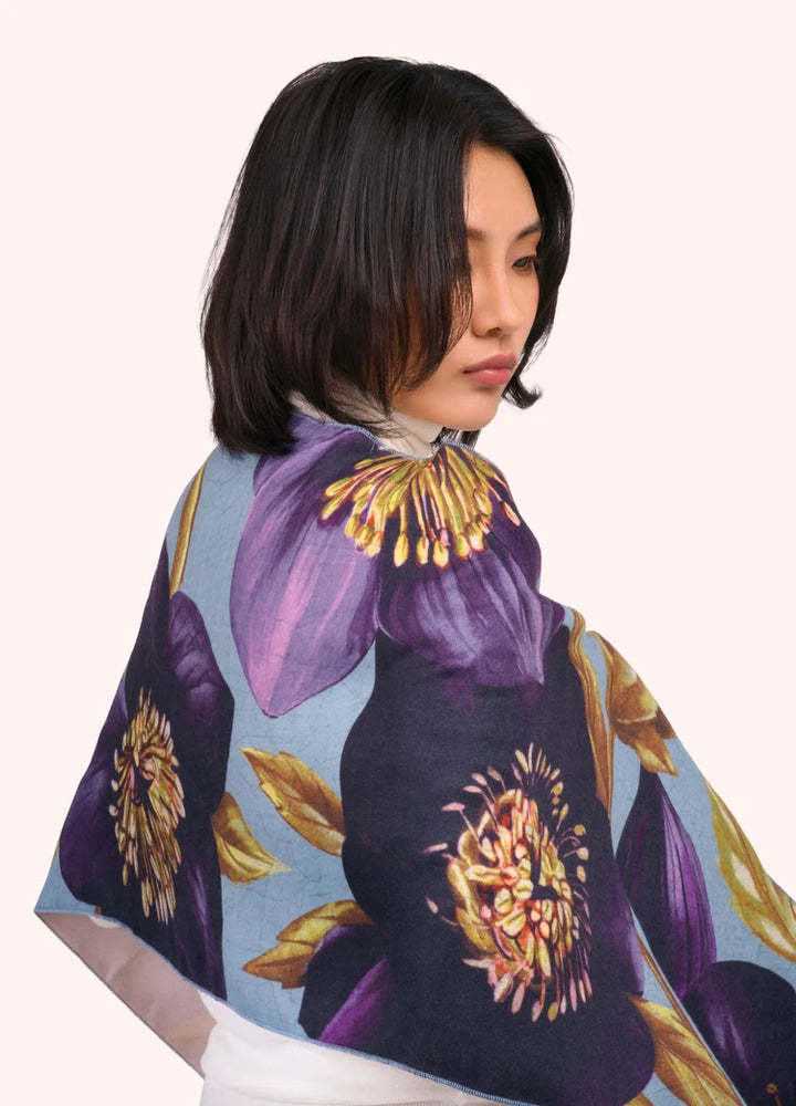 Powder Hellebore Lux Print Scarf