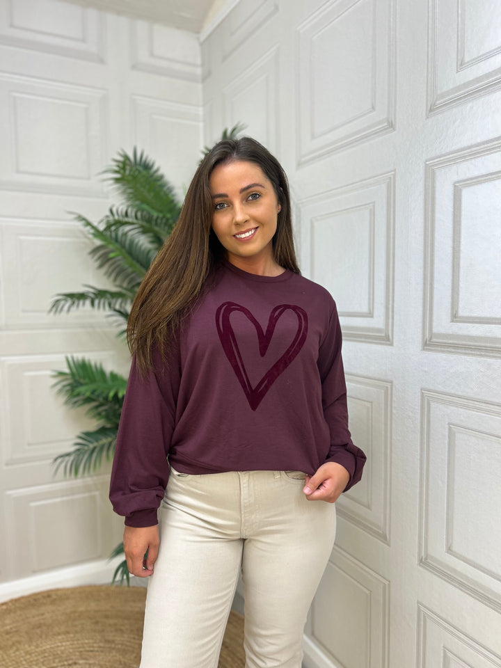 Costa Mani Heart Sweater Wine