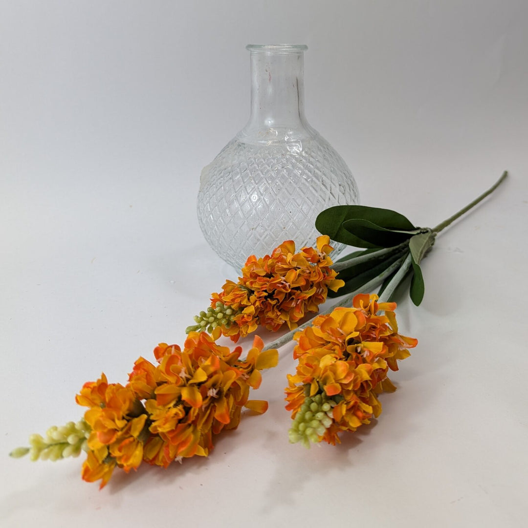 Artificial Triple Spike Orange Blossom Spray